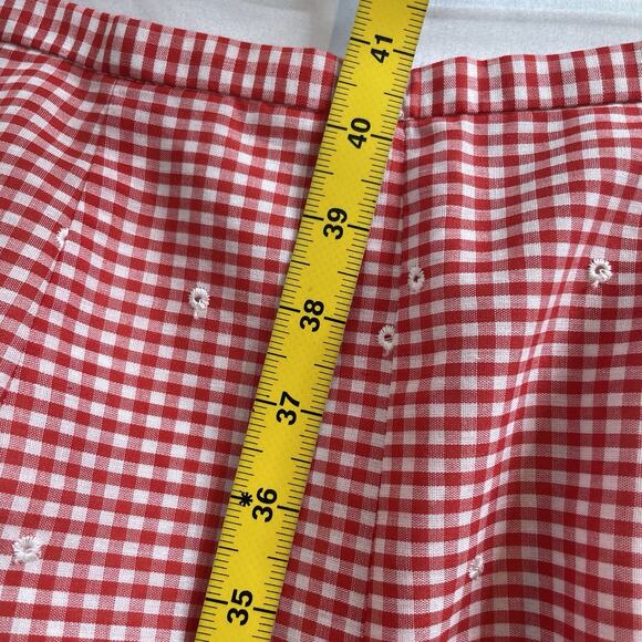 Renee Dumarr Womens Red Gingham Plaid Ankle Pants Size L Old Money Summer Preppy - Picture 3 of 12